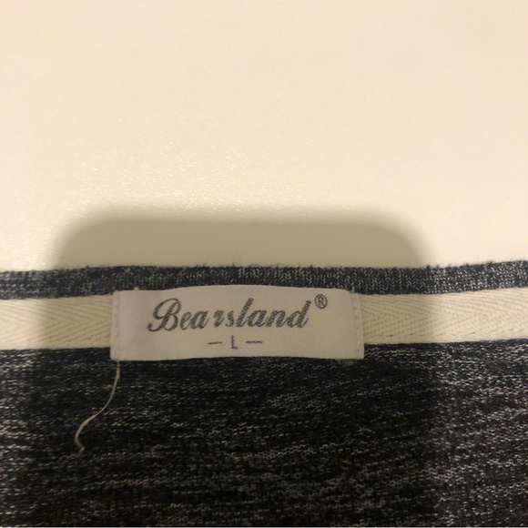 Bearsland Nursing long sleeves casual overlap tee top, maternity, Size L Grey - Picture 4 of 9